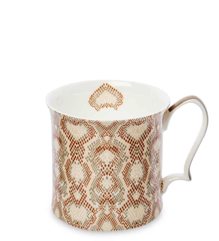 Кружка из фарфора Коричневая Рептилия Safari Ravenna Pavone JK-248