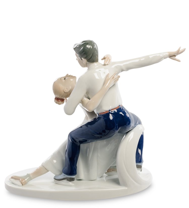 Статуэтка из фарфора Пара фигуристов Pavone JP-27/38, фотография со спины