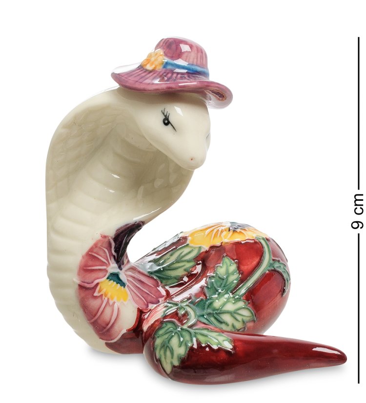 Фигурка из фарфора Красная Змея в панаме Pavone JP-51/16