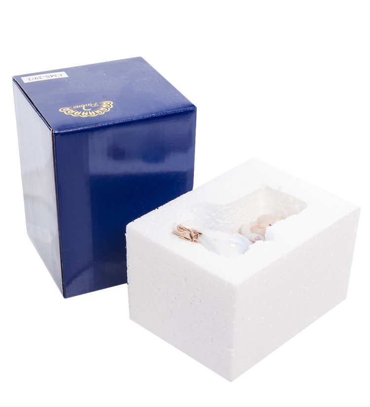 Колокольчик из керамики Балеринка в синем платье CMS-29/ 2, упаковочный вид