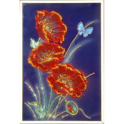 Картина Маки c кристаллами Swarovski