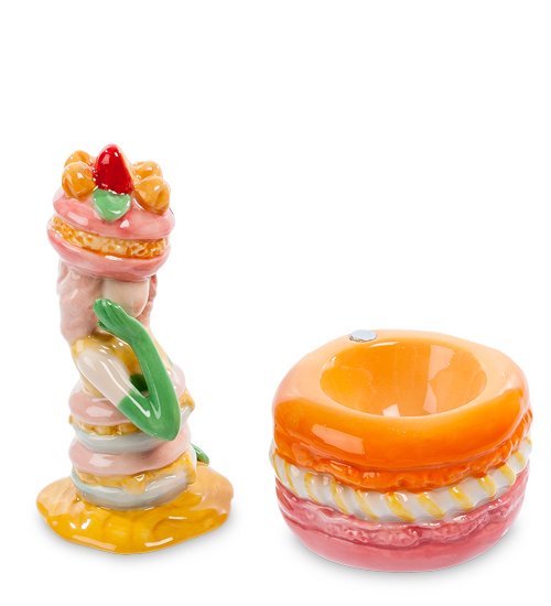 Подставка для яйца с солонкой из керамики Леди Pavone CMS-57/ 1, разборный вид