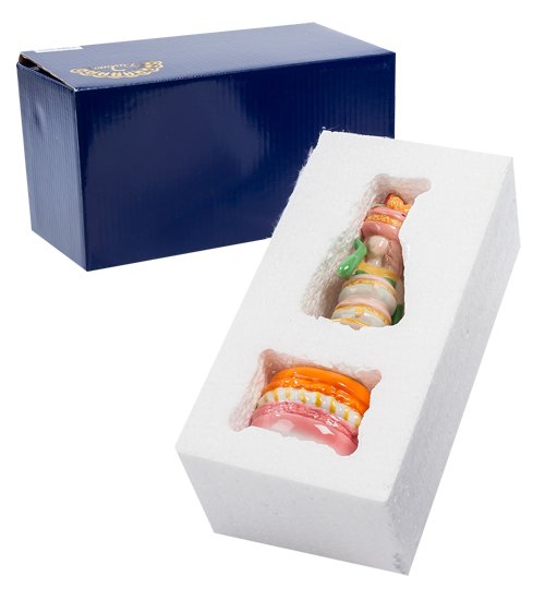 Подставка для яйца с солонкой из керамики Леди Pavone CMS-57/ 1, упаковочный вид