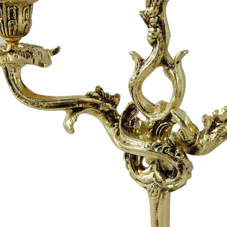 Канделябр на 3 свечи из бронзы Трес Велло Bello De Bronze BP-00619, фотография крупным планом 2