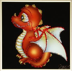 Картина Дракоша c кристаллами Swarovski