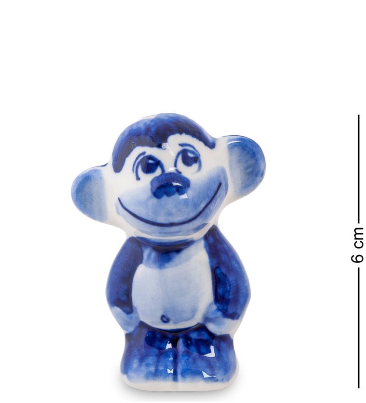 Фигурка Обезьянка Вова Голубая гжель ГЛ-325