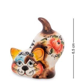 Фигурка Кот Мурзик Цветная гжель