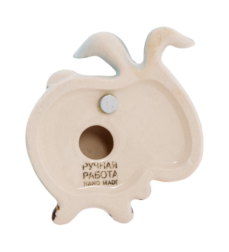 Магнит Ослик Иа Цветная гжель ГЛ-528, фотография с обратной стороны