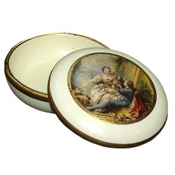 Шкатулка из керамики круглая Буше