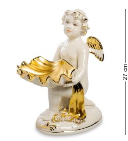 Статуэтка Ангел на колене с ракушкой в руках