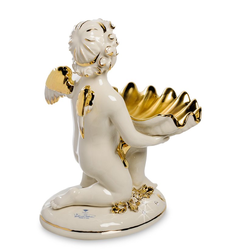 Статуэтка Ангел на колене с ракушкой в руках Sabadin Vittorio SV- 111, фотография спины