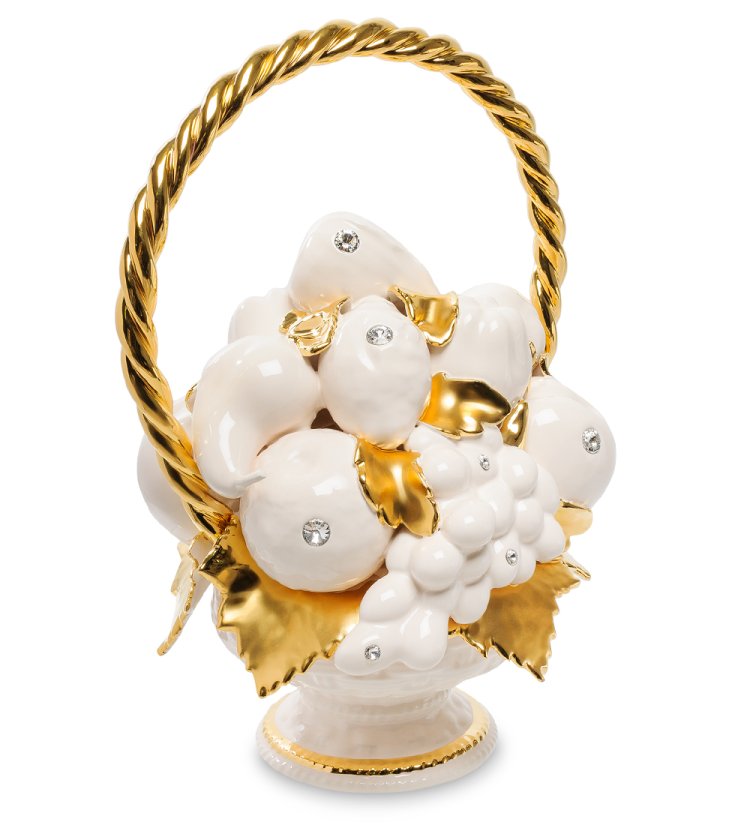 Статуэтка Декоративная Корзина с фруктами из керамики Ahura, фотография сбоку