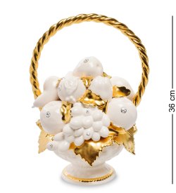 Статуэтка Декоративная Корзина с фруктами из керамики
