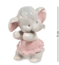 Статуэтка из фарфора Серый слоненок с розовыми ушами