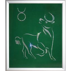 Картина Телец c кристаллами Swarovski