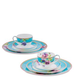 Чайный набор на 2 персоны с 4 тарелками Виола