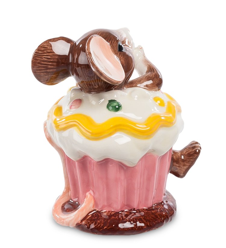 Статуэтка из керамики Мышка в кексе Pavone CMS-52/ 7, фотография со спины