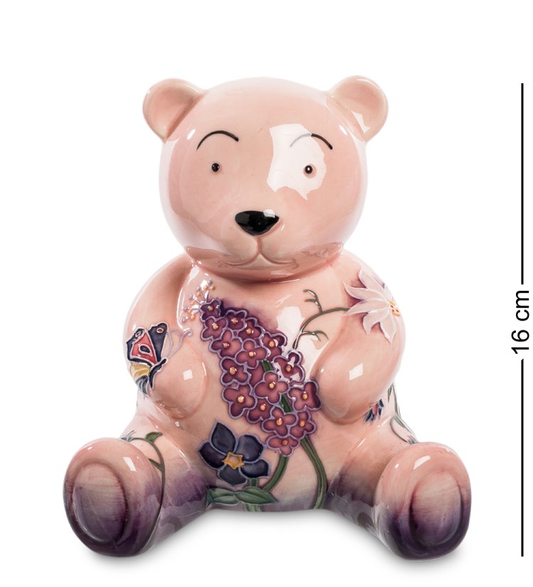 Копилка из фарфора Мишка с сиренью Pavone JP-158/11