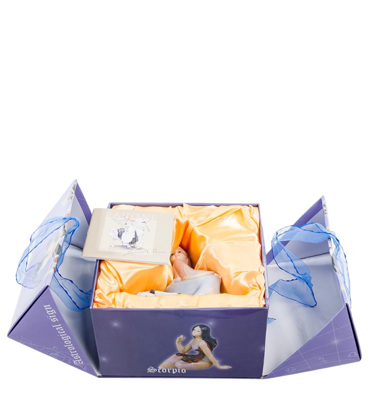 Фигурка из фарфора Знак зодиака Рак Pavone JP-25/ 7, фотография в упаковке