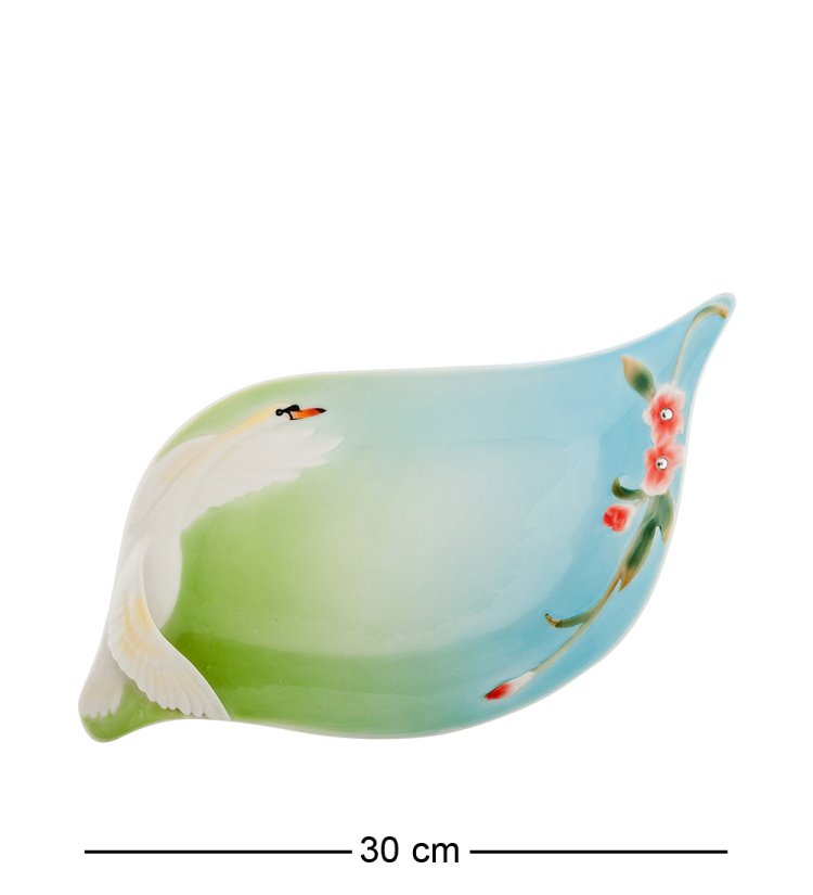 Овальное Блюдо в виде Листа из фарфора Лебеди Pavone FM-76/ 7