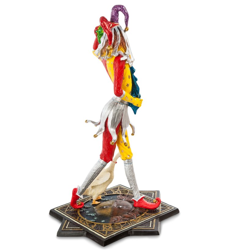 Статуэтка Шут в цветном костюме Veronese WS-679, оборотная сторона
