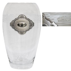 Прозрачная Ваза для цветов с орнаментом и декором