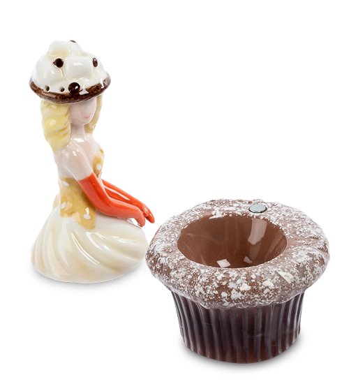 Подставка для яйца с солонкой из керамики Элегантная Леди Pavone CMS-57/ 2, разборный вид