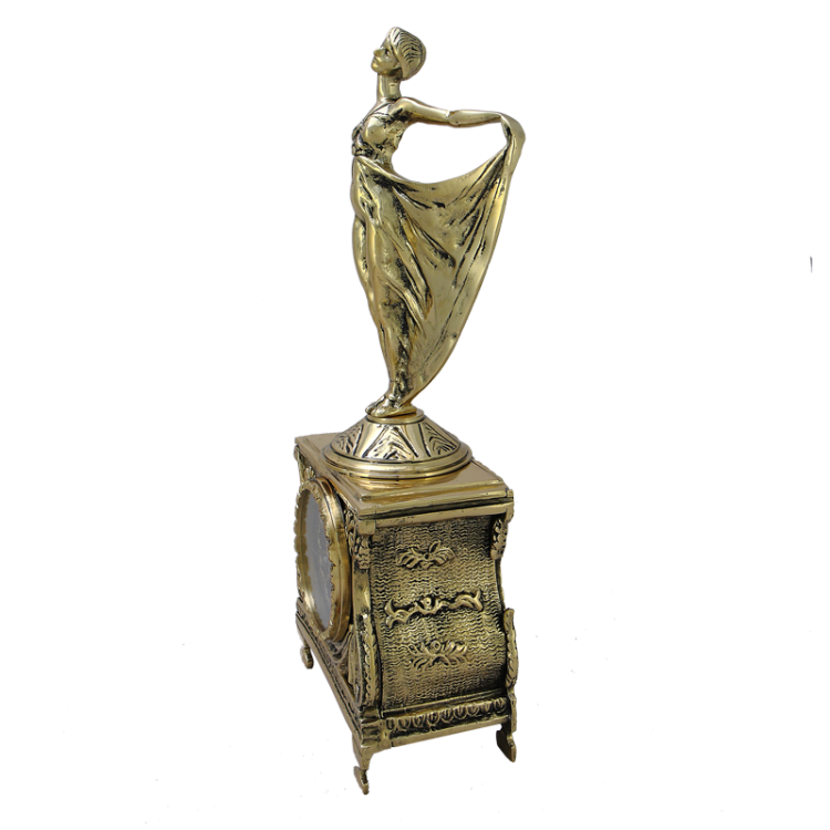 Бронзовые Каминные часы с канделябрами Балерина Bello De Bronze BP-56074-D, часы вид профиль