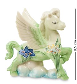 Статуэтка из фарфора Лошадка-ангелочек гуляет по травке