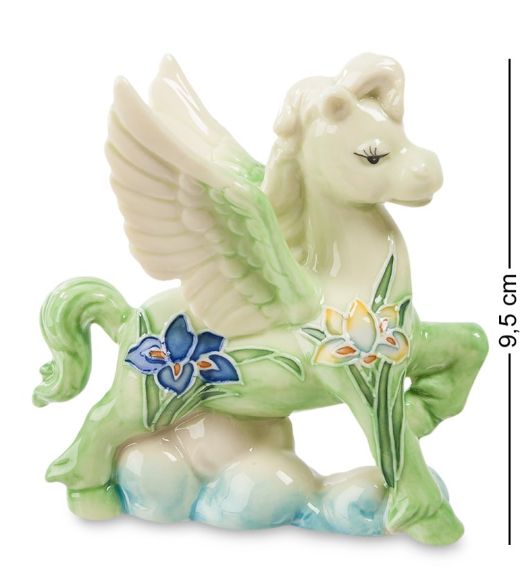 Статуэтка из фарфора Лошадка-ангелочек гуляет по травке Pavone JP-61/30