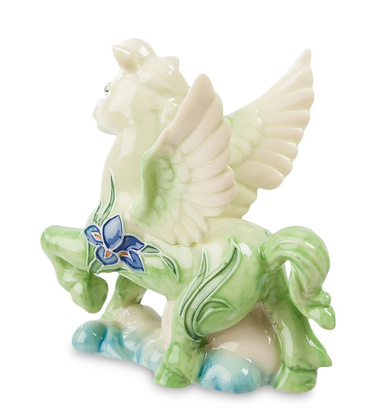 Статуэтка из фарфора Лошадка-ангелочек гуляет по травке Pavone JP-61/30, оборотная сторона