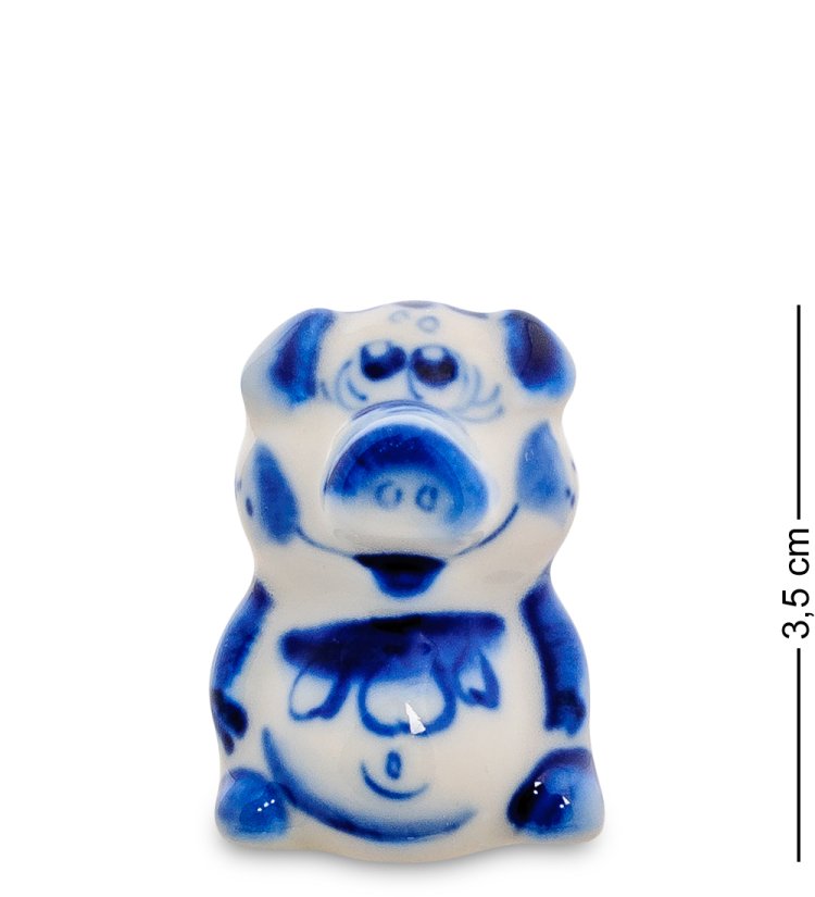 Фигурка Поросенок Голубая гжель ГЛ-496