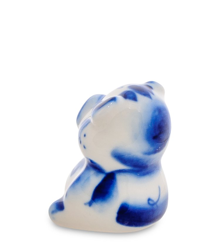 Фигурка Поросенок Голубая гжель ГЛ-496, фотография со спины