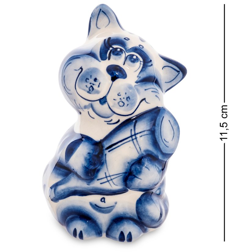 Фигурка Кот обжора Голубая гжель ГЛ-610