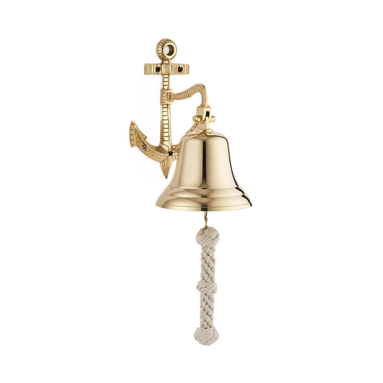 Рында из латуни на кронштейне Якорь - Диаметр 15 см