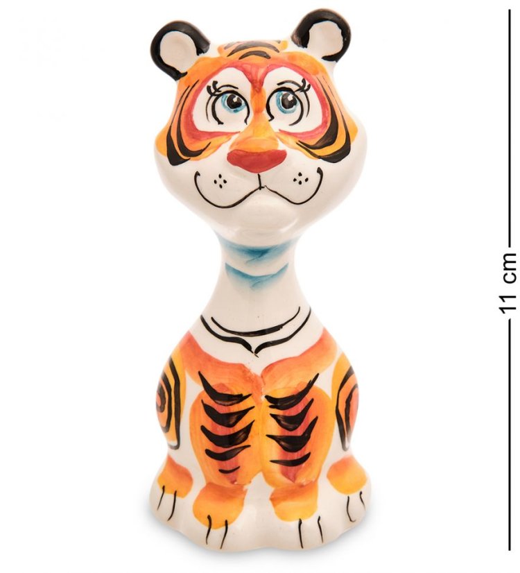 Фигурка Тигренок Арсений Цветная гжель ГЛ-764