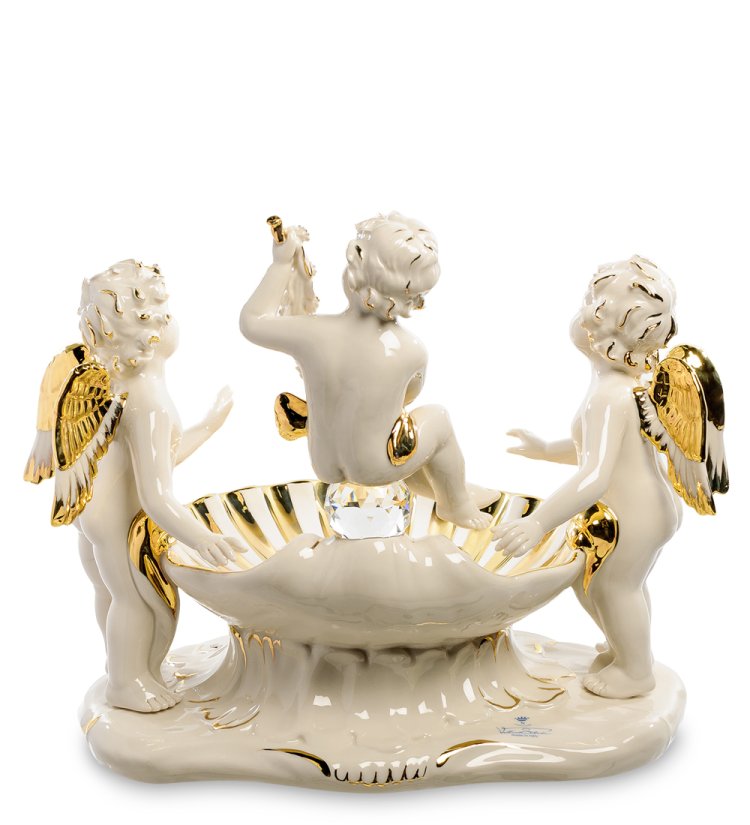 Статуэтка Три ангелочка ракушкой Sabadin Vittorio SV- 112, фотография со спины