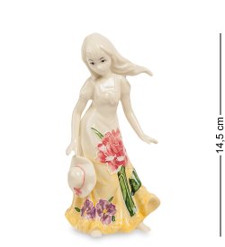 Статуэтка из фарфора Девочка в светло желтом платье