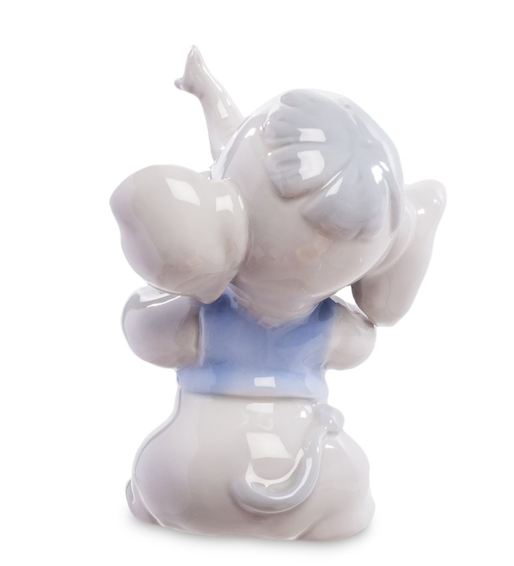 Статуэтка из фарфора Серый слоненок с книгой Pavone JP-31/ 10, фотография со спины