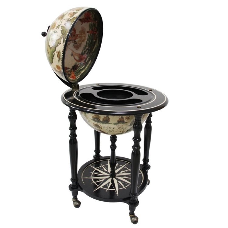 Глобус-бар напольный со старинной картой, светлый Jufeng JG42003W, разборный вид