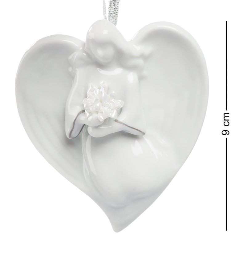 Подвесная статуэтка в виде сердца Мой Ангел с цветами Pavone CMS-41/17
