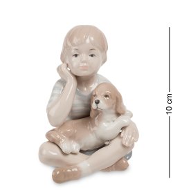 Фарфоровая статуэтка Мальчик с собакой Друзья