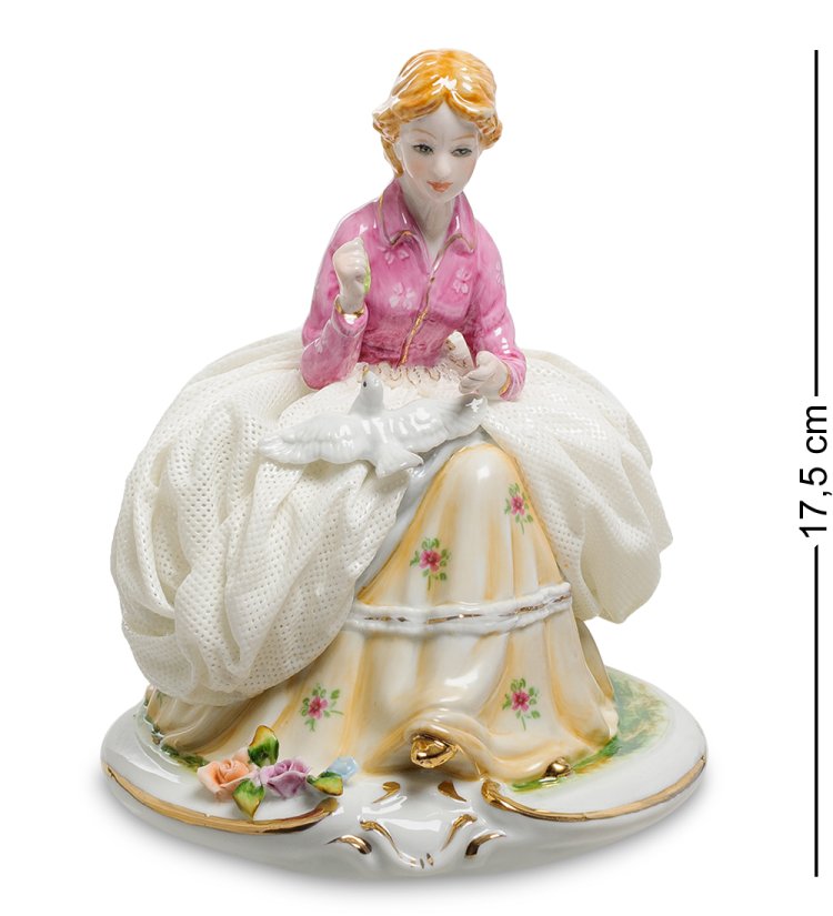 Статуэтка из фарфора Леди с голубем Valerio Sole VS-325