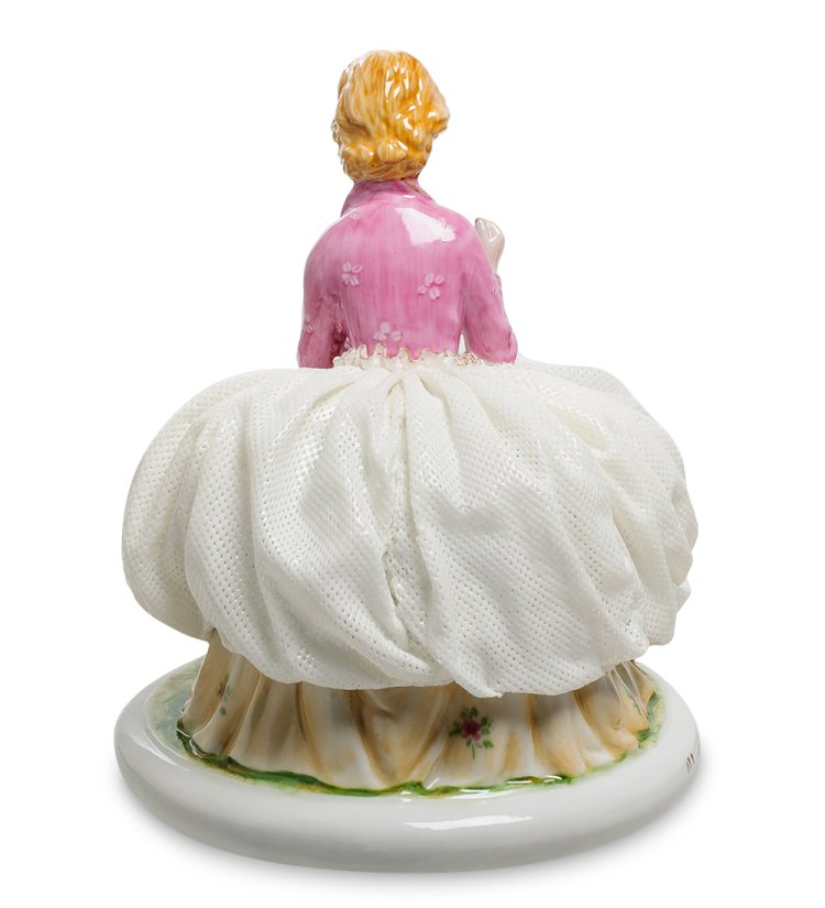 Статуэтка из фарфора Леди с голубем Valerio Sole VS-325, фотография со спины