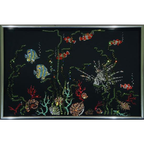 Картина Аквариум c кристаллами Swarovski