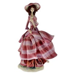 Статуэтка из фарфора Дама в сиреневом платье с цветком