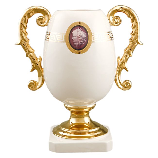 Ваза для цветов с ручками из керамики