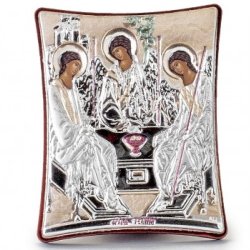 Серебряная Икона Святая Троица, Размер 5х7 см