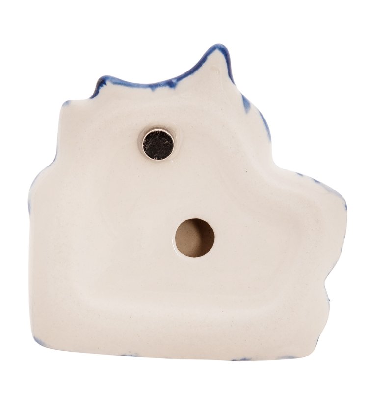 Магнит Кот Кефир Голубая гжель ГЛ-611, фотография с обратной стороны