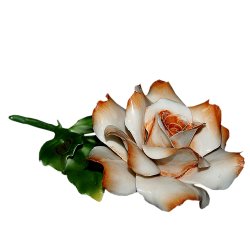 Цветок из фарфора бежевая Роза